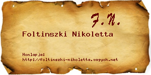 Foltinszki Nikoletta névjegykártya